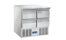 Hűtött pizzaelőkészítő asztal fiókkal