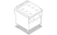 Szeletsütő, lábon álló kivitel, króm sütőfelület, dupla, 700-as sorozat