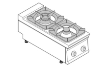 2 égős gáztűzhely, asztali kivitel, 900-as sorozat