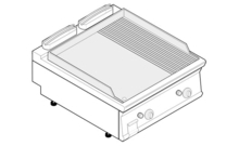 Szeletsütő, asztali kivitel, öntöttvas 2/3 sima, 1/3 bordázott sütőfelület, dupla, 900-as sorozat