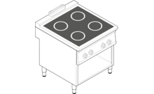 Indukciós tűzhely, 4 zónás, lábon álló, 900-as sorozat