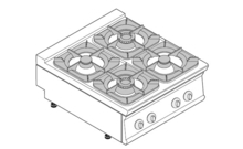 4 égős gáztűzhely, asztali kivitel, 700-as sorozat