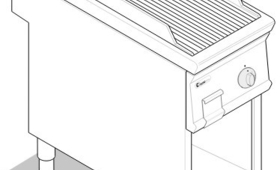 Szeletsütő, lábon álló kivitel, öntöttvas bordázott sütőfelület, 900-as sorozat