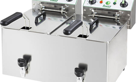 Olajsütő, 2X10 literes, leeresztőcsappal