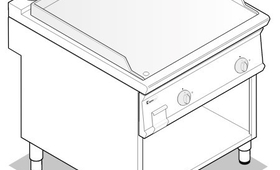 Szeletsütő, lábon álló kivitel, öntöttvas sütőfelület, dupla, 900-as sorozat