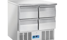 Hűtött pizzaelőkészítő asztal fiókkal