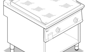 Szeletsütő, lábon álló kivitel, króm sütőfelület, dupla, 700-as sorozat