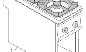 2 égős gáz főzőasztal, 700-as sorozat