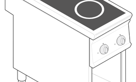 Indukciós tűzhely, 2 zónás, lábon álló, 900-as sorozat