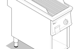 Szeletsütő, lábon álló kivitel, öntöttvas bordázott sütőfelület, 900-as sorozat