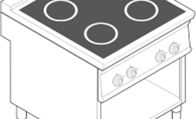 Indukciós tűzhely, 4 zónás, lábon álló, 900-as sorozat