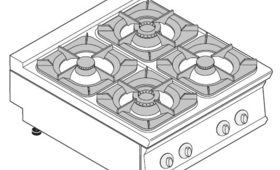 4 égős gáztűzhely, asztali kivitel, 700-as sorozat